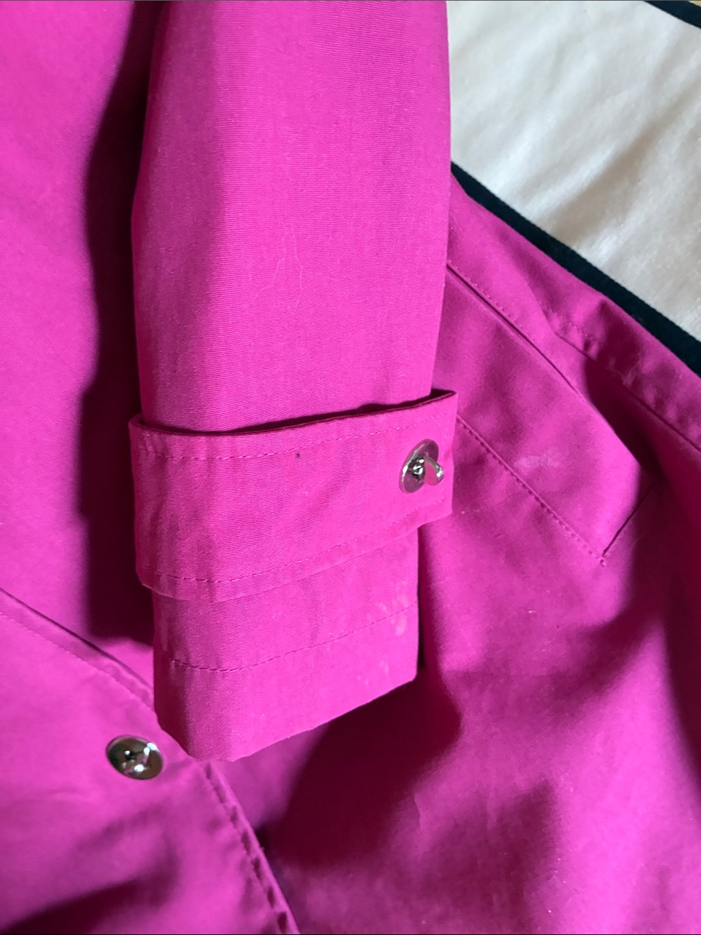Y2K dennis basso Fuchsia Single-Breasted Trench Coat - Picture 5 of 7